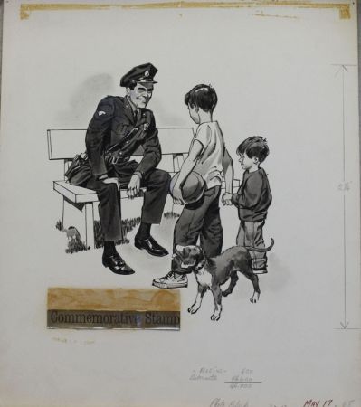 US Artmaster Scott 1343 1968 Law and Order, Policeman - Artwork