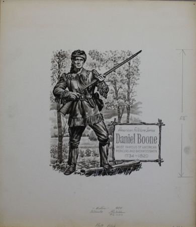 US Artmaster Scott 1357 1968 Am. Folklore "Daniel Boone"- Artwork