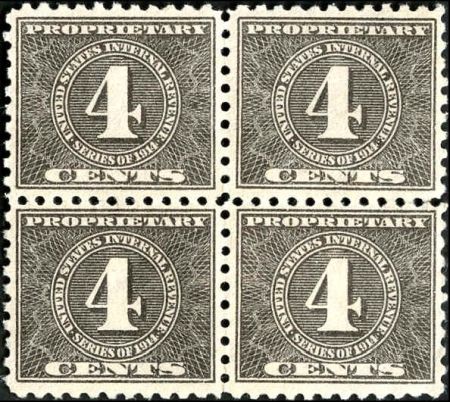 US RB41 Revenue F - VF Block of 4 cv $450