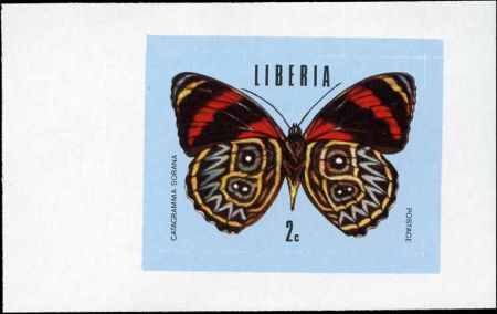 Liberia 1974  683 - 688, C204 Trial Color Imperfs, blue background