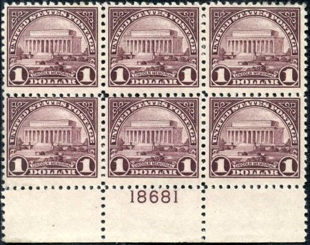 US 571 NH F Plate Block of 6