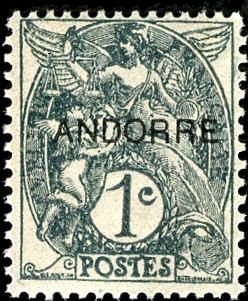 French Andorra F - VF NH 1 - 3 P1 1931 1st issue