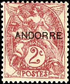 French Andorra F - VF NH 1 - 3 P1 1931 1st issue