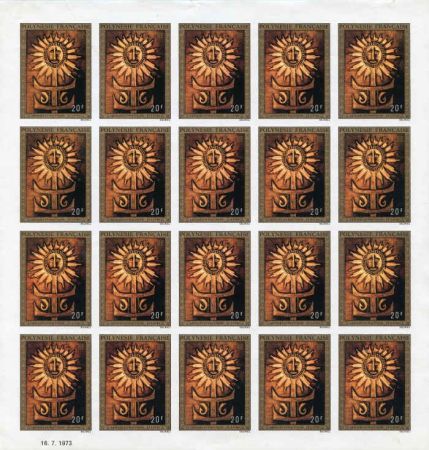 French Polynesia C100 - 104 VF NH Set of Corner Blocks