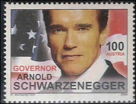 Austria 1961 VF NH Single 2004 Arnold Schwarzeneggar issue