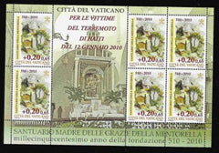 Vatican 2010 B5 Haiti Earthquake Sheet Mini Sheet of 6