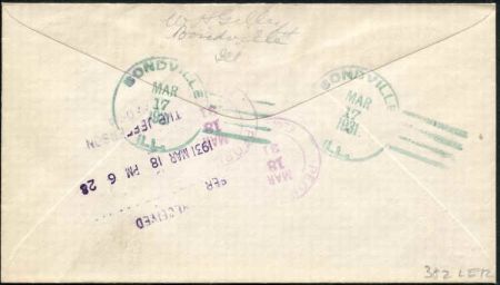 US Illinois, Bondville 632 Fancy Cancel Cover Green Shamrock