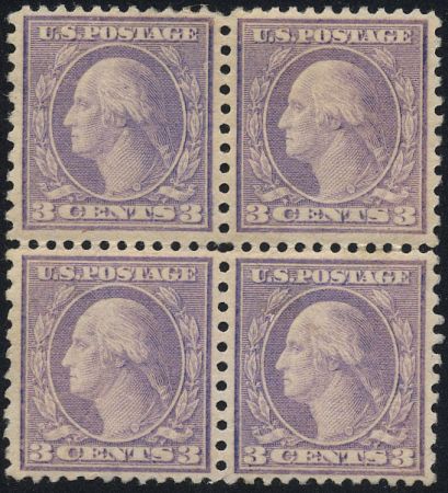 US 541 Washington / Franklin XF H Block of 4, cv $170