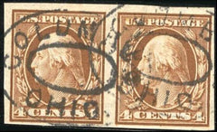 US 346 Washington / Franklin F - VF Horizontal Used Pair