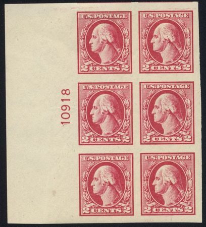 US 532 Washington / Franklin Superb LH Left Plate Block of 6 cv $370