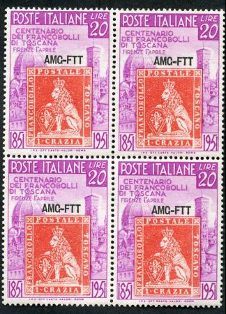 Italy Trieste Zone A 109 NH VF  Block of 4