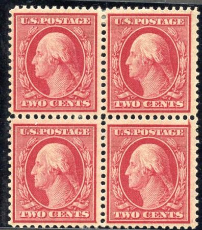 US 358 Washington / Franklin F - VF + LH Block 2mm spacing cv $350