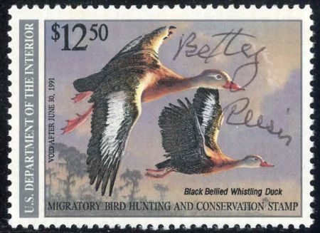 US RW57b Duck Stamp XF NH with Black Inscription Weiss Cert