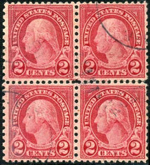 US 579 F- VF Used Block. PFC Mentions a Few Horizontal Perforation Separations At Center. CV $1,750