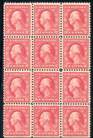 US 505 Washington / Franklin VF OG NH Error Block of 12