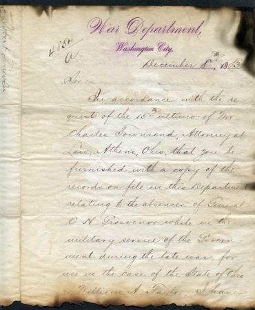 Autographs Robert T. Lincoln 1883 Secretary of War signed letter