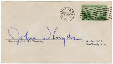 US 990 Autographed Cover, John Snyder