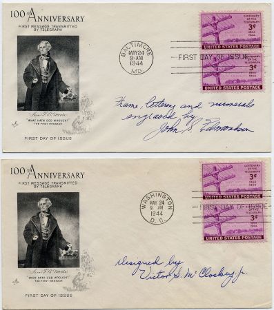 US 924 FDC 's Set of 2, Signed by Designer & Engraver