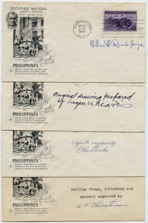 US 925 FDC 's Set of 4, Signed by Designer and Engravers