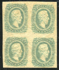 US Back Of Book - Confederate States of America 11c XF/NH greenish blue block