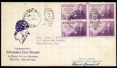 US 738 First Day Cover Anna Jarvis, Founder of Mother's Day