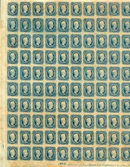 US Back Of Book - Confederate States of America 12 Deep Blue Sheet of 100