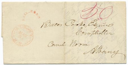 US 1839 Stampless Cover with Railroad Cancel