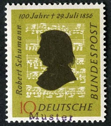 Germany 1956 743 Specimen Ovpt - Robert Schumann, composer