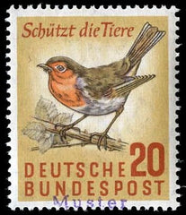 Germany 1957 774 Specimen Ovpt -  European Robin