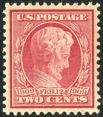 US 369 Early Commemoratives Lincoln on Blue Paper XF NH