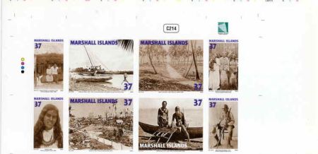 Marshall Is. 824 Imperf Marshallese Culture II, block of 8