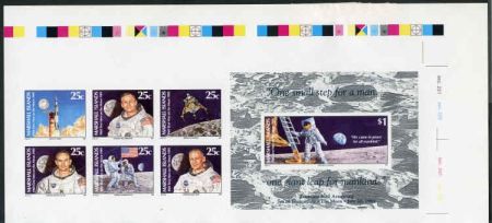 Marshall Is. 238a Imperf 1st Men on the Moon Booklet Pane