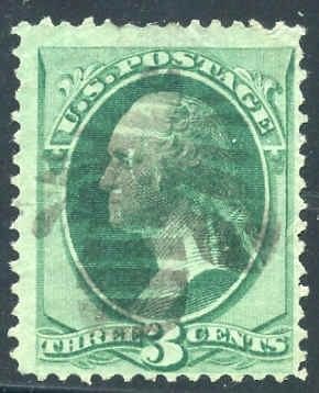 US 158 Bank Notes F - VF Used, very small crease, Bee cork cancel PSE