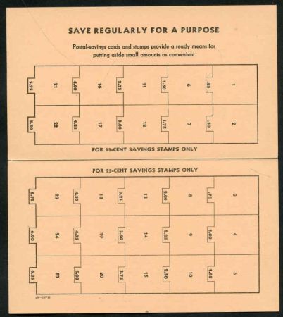 US PS7 - PS10 Savings Stamp 4 Pristine VF Mint Double (3x) or single (1) Postal Savings Cards