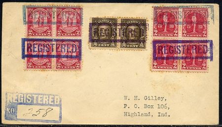 US Illinois, Worth 551, 683, 688 Fancy Cancel Cover, Registered