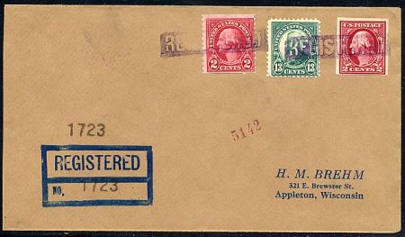 US Indiana, Mishawaka 409, 599, 622 Fancy Cancel Cover, "Registered"