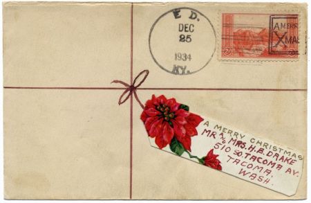 US Kentucky, Ed 741 Fancy Cancel Cover, Christmas Poinsettia'Merry Xmas" in Box