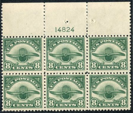 US C4 Airmail NH  F- VF Plate Block