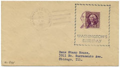 US Utah, Washington 720 Fancy Cancel Cover, GW Birthday