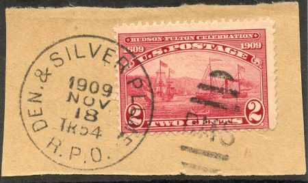 US 372 Early Commemoratives Used with Denver + Silver RPO on Piece