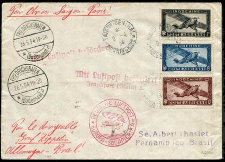 French Indochina 1934 1st South American Flight