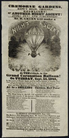 Great Britain 1845 Balloon Night Ascent Flyer