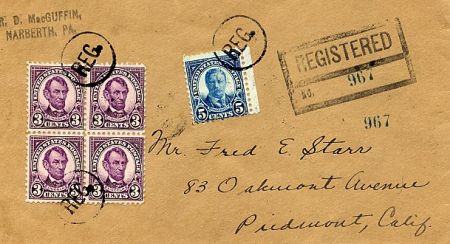 US Pennsylvania, Narbeth 635, 637  Fancy Cancel Cover