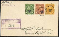 US Pennsylvania, Sharpsville 632, 638, 642  Fancy Cancel Cover