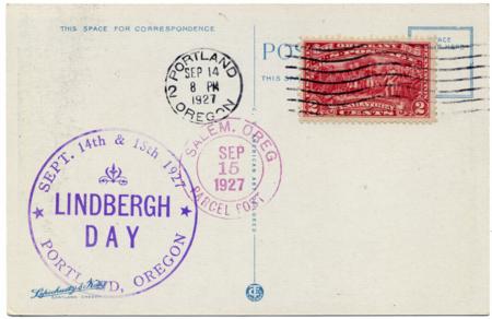 US 1927 Lindbergh Day PPC, 644 Llao Cliff