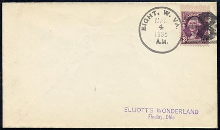 US West Virginia, Eight 720 Fancy Cancel Cover