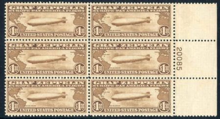 US C14 VF/NH Side Plate Block  Exceptionally Fresh