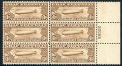 US C14 VF/NH Side Plate Block  Exceptionally Fresh