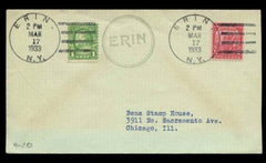 US New York, Erin 632, 717 Fancy Cancel Cover