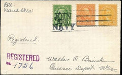 US Oklahoma, Maud 632, 638, 642 Fancy Cancel Cover, Navy